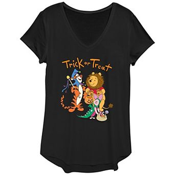 Disney's Winnie The Pooh Juniors' Trick Or Treating V-Neck Graphic Tee