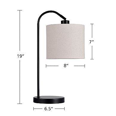 Black and White Arc Task Table Lamp