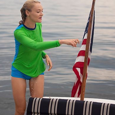 Women's Back Zip Color Block Rash Guard