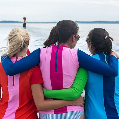 Women's Back Zip Color Block Rash Guard
