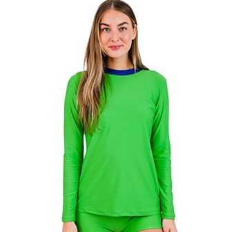 Women's Back Zip Color Block Rash Guard