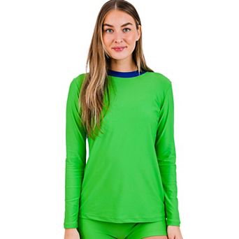 Women's Back Zip Color Block Rash Guard