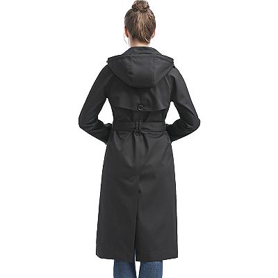 Women s Bgsd Three quarter Length Waterproof Hooded Trench Coat