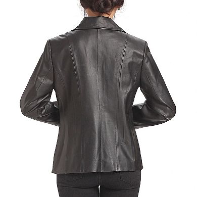 Plus Size Bgsd Tina Leather Scuba Jacket