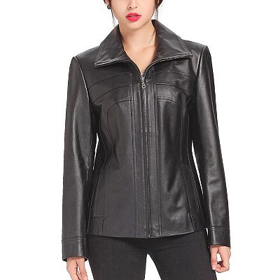 Plus Size Bgsd Kim Leather Scuba Jacket