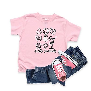 Hello Summer Chart Toddler Short Sleeve Graphic Tee
