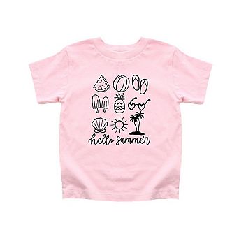 Hello Summer Chart Toddler Short Sleeve Graphic Tee