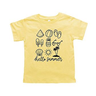 Hello Summer Chart Toddler Short Sleeve Graphic Tee