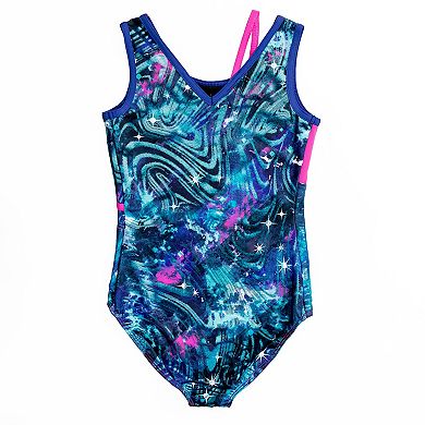 Girls 4-16 Rainbeau Moves Triangle Inset Tank Leotard