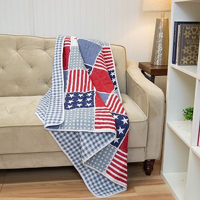 Donna Sharp Stars & Stripes Quilted Throw Blanket