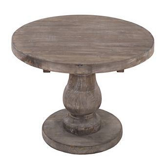Wooden Round Coffee Table with Pedestal Base, Brown