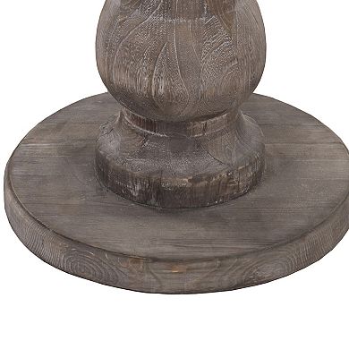 Wooden Round Coffee Table with Pedestal Base, Brown