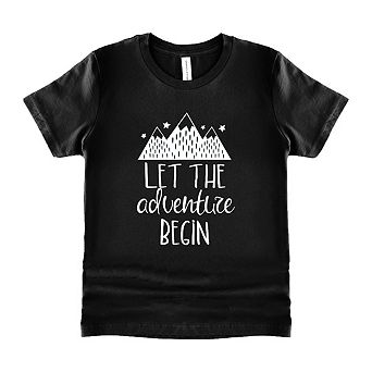 Let The Adventure Begin Mountains Youth Short Sleeve Graphic Tee