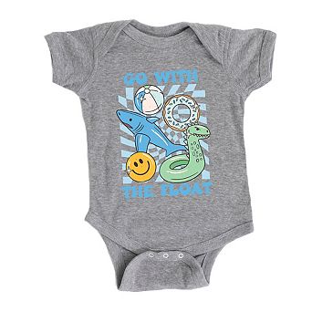Go With The Float Blue Baby Bodysuit