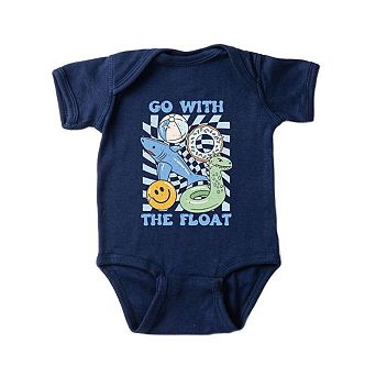 Go With The Float Blue Baby Bodysuit