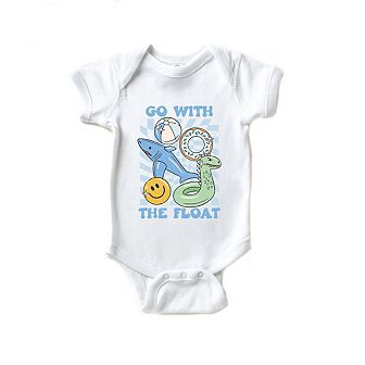 Go With The Float Blue Baby Bodysuit