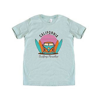 California Surfing Paradise Youth Short Sleeve Graphic Tee