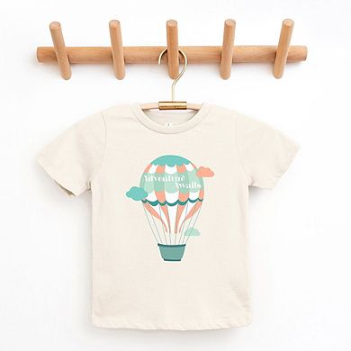 Adventure Awaits Clouds Toddler Short Sleeve Graphic Tee