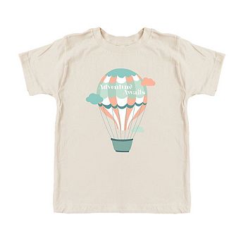 Adventure Awaits Clouds Toddler Short Sleeve Graphic Tee