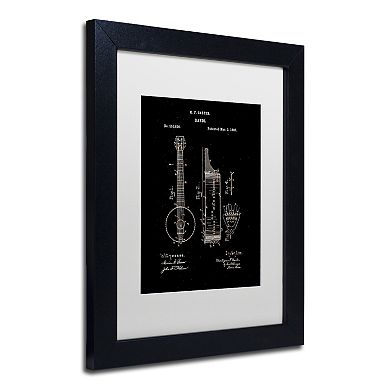 Trademark Fine Art Claire Doherty Vintage Banjo Patent 1896 Black Matted Framed Wall Art