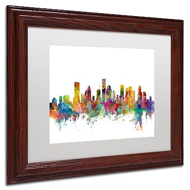 Trademark Fine Art Houston Texas Skyline Matted Framed Wall Art