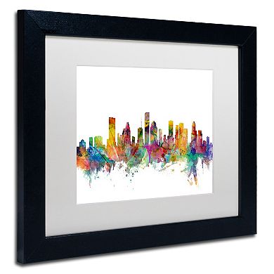 Trademark Fine Art Houston Texas Skyline Matted Framed Wall Art