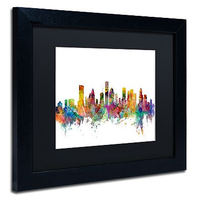 Trademark Fine Art Houston Texas Skyline Matted Framed Wall Art