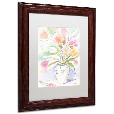 Trademark The Vase of Tulips Matte Framed Art