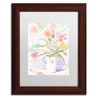 Trademark The Vase of Tulips Matte Framed Art