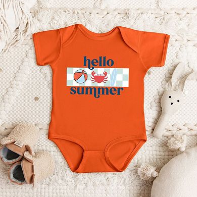 Hello Summer Checkered Baby Bodysuit