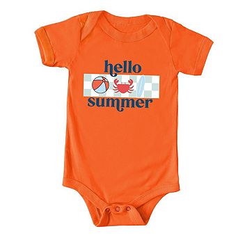 Hello Summer Checkered Baby Bodysuit