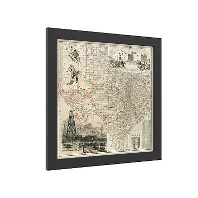 Trademark Fine Art Map Of Texas Framed Wall Art