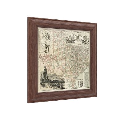 Trademark Fine Art Map Of Texas Framed Wall Art