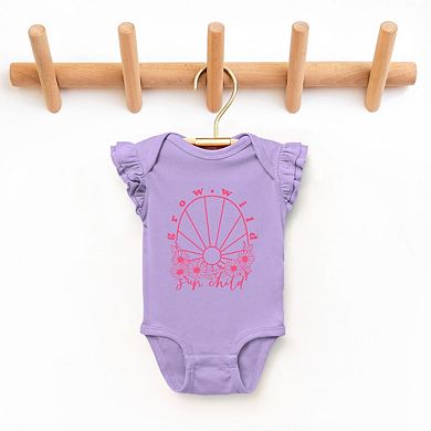 Grow Wild Sun Child Baby Flutter Sleeve Bodysuit