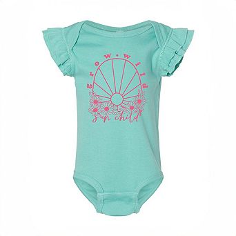 Grow Wild Sun Child Baby Flutter Sleeve Bodysuit