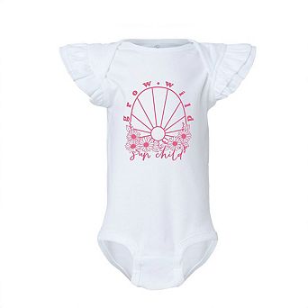 Grow Wild Sun Child Baby Flutter Sleeve Bodysuit