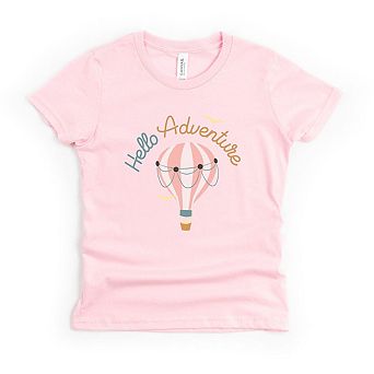 Hello Adventure Balloon Youth Short Sleeve Graphic Tee