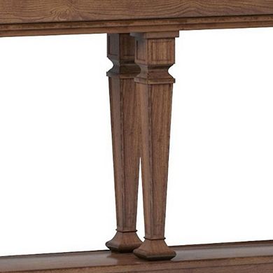 Wooden Console Table with One Bottom Shelf, Oak Brown