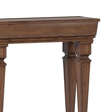 Wooden Console Table with One Bottom Shelf, Oak Brown