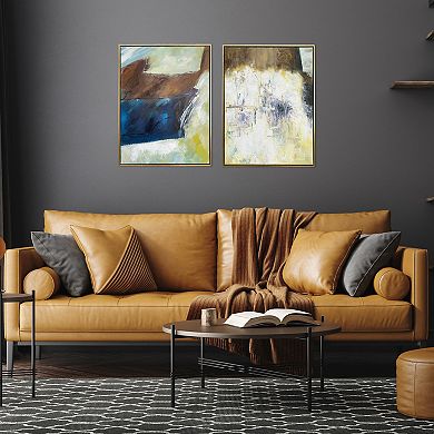 Gallery 57 Earthen Harmony 2-Piece Abstract Floating Framed Wall Art Set