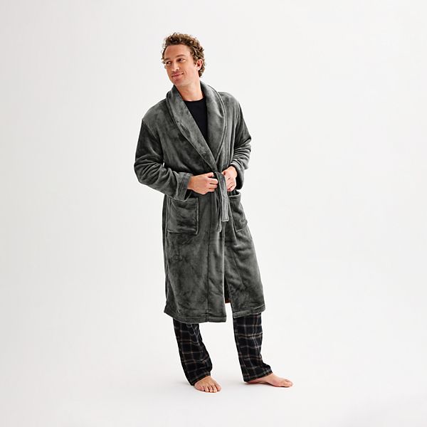Men's Sonoma Goods For Life® Plush Robe - Grey (S/M)