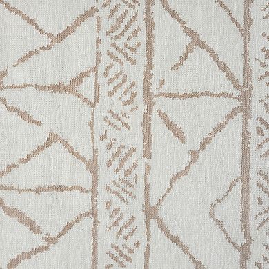 Indigo Ink Neutral Boho Geometric Machine Washable Area Rug