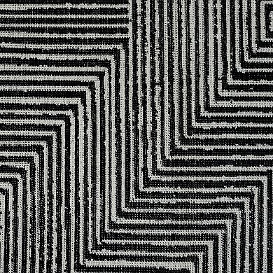 Indigo Ink Votra Black Abstract Geometric Machine Washable Area Rug