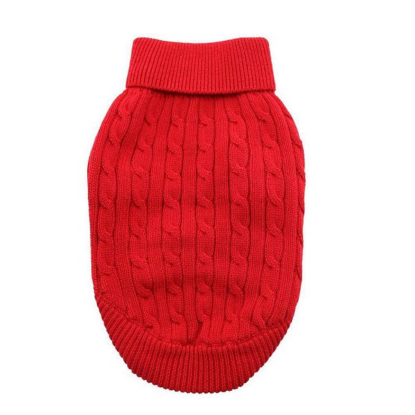 SMALL DOG - Blue Cable Knit Doggy Sweater