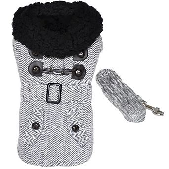 Doggie Design Herringbone Designer Harness Coat And Matching Leash
