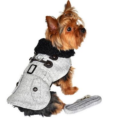 Doggie Design Herringbone Designer Harness Coat And Matching Leash