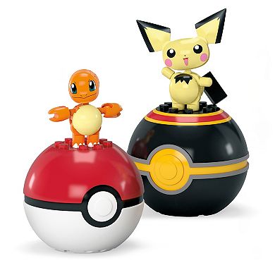Kids Mega Bloks MEGA Pokémon Charmander & Pichu Poké Balls Building Toy Kit