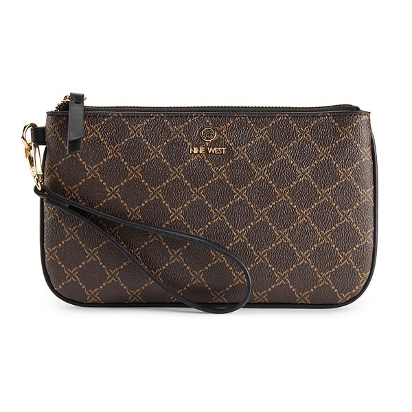 Nine West Lockup Wristlet - Brown Black