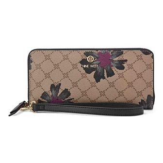 Nine West Lockup Zip Around Wallet With Wristlet