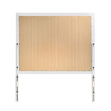 Wall Mirror with Rectangular Molded Wooden Frame, White